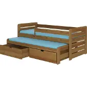 ADRK Furniture Lastensänky Tomi 200x90 cm, turvalaidalla, tammi