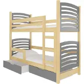 ADRK Furniture Kerrossänky Osuna 180x75 cm, harmaa/ruskea