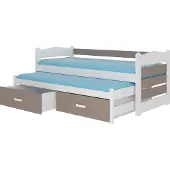 ADRK Furniture Lasten sänky Tiarro 90x200 cm, valkoinen/vaaleanruskea