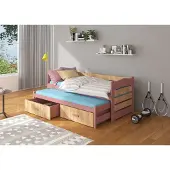 ADRK Furniture Lasten sänky Tiarro 80x180 cm, roosa/ruskea