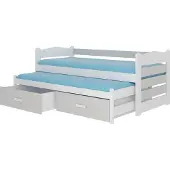 ADRK Furniture Lastensänky Tiarro 80x180 cm, valkoinen/vaaleanharmaaharmaa