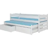 ADRK Furniture Lasten sänky turvalaidalla Tiarro 80x180 cm, valkoinen