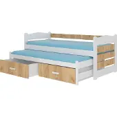 ADRK Furniture Sänky Tiarro 80x180 cm, ruskea/valkoinen