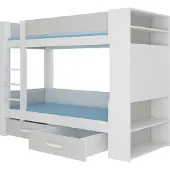 ADRK Furniture Garet-kerrossänky, 90 x 200 cm, valkoinen/harmaa