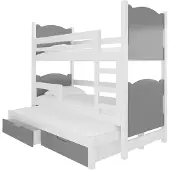 ADRK Furniture Kerrossänky Leticia, 180x75 cm/172x75 cm, harmaa/valkoinen