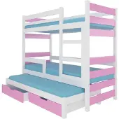 ADRK Furniture Karlo Sänky, valkoinen/roosa