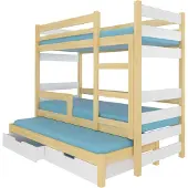 ADRK Furniture Sänky Karlo, ruskea/valkoinen