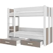 ADRK Furniture Kerrossänky Arta, 90x200 cm, valkoinen/ruskea