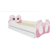 ADRK Furniture Lasten sänky Furniture Bear, 80x160 cm, roosa/valkoinen