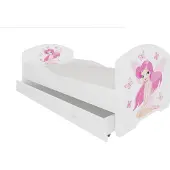 ADRK Furniture Lastensänky Pepe Girl with Wings, 70x140 cm, valkoinen
