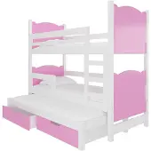 ADRK Furniture Kerrossänky Leticia, vaaleanpunainen/valkoinen