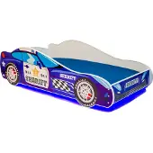 ADRK Furniture Lasten sänky LED Sheriff, 70x140 cm, sininen