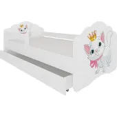 ADRK Furniture Lastensänky Casimo Cat, 70x140 cm, valkoinen