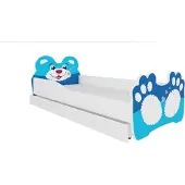ADRK Furniture Lasten sänky Bear 144, 70x140 cm, sininen/valkoinen