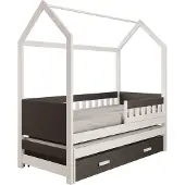 ADRK Furniture Lasten sänky Jaspis, 80x180 cm, ruskea/valkoinen