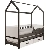 ADRK Furniture Lasten sänky Jaspis, 90x200 cm, ruskea/valkoinen