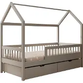 ADRK Furniture Lasten sänky Galicja, 70x140 cm, harmaa