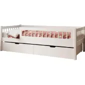 ADRK Furniture Lasten sänky Flora 90x200 säilytystilalla – Valkoinen MDF