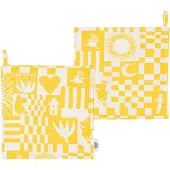 Arabia Juhla Muumi patalappu 22x22 cm 2-pack. Keltainen