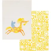 Arabia Muumi Juhlat keittiöpyyhkeet 50x70 cm, 2 kpl, keltainen