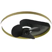 TRIO Borgholm LED tuuletinkattovalaisin 30W 2700-6500K 50cm mattamusta/kulta