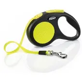 Flexi New Neon Tape S, 5 m / max. 15 kg, Keltainen