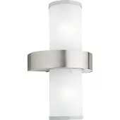Eglo 86541 - Ulkoseinävalaisin BEVERLY 2xE27/60W hopea / valkoinen IP44