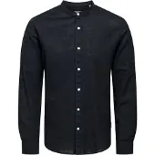 Only & Sons Onscaiden Life Ls Linen Blend Mao Noos - Black - XS