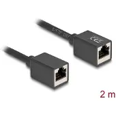 DeLOCK 90331, 2 m, Cat6a, S/FTP (S-STP), RJ-45, RJ-45, Musta