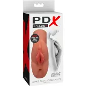 Pdx Plus+ - kaksipäinen masturbaattori - realistinen - tumma beige