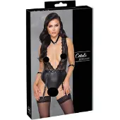 Cottelli Bondage - pitsinen kaulapantibody - musta