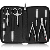 Zwilling Premium -manikyyrisetti 8-osainen, musta, aidosta nahasta Manikyyrisetti 1 kpl