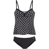 LASCANA Tankini musta / valkoinen