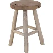 House Nordic Tuva - Stool, Teak, Nature, 4 Legs, Ø30X45 Cm - ONE SIZE