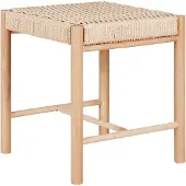 Ebuy24 Asta - Stool In Poplar With Natural Wicker Seat, Natural - 42X 42X 46.5CM