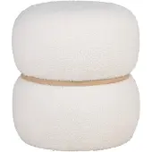 House Nordic Niva - Pouf In Teddy, White, Ø38X41 Cm - White - ONE SIZE