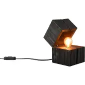 TRIO Lighting Pöytävalaisin Treasure, Musta, Olohuone/ruokailutila, Puu