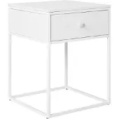 Ebuy24 Rasa - Side Table, 1 Drawer, White, White Frame 40X40X55 Cm - White - ONE SIZE