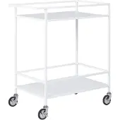House Nordic Rasa - Bar Trolley, 2 White Shelves, White Frame 68X40X79 Cm - White - ONE SIZE
