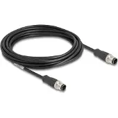 DeLOCK 80849, 5 m, Cat5e, S/FTP (S-STP), M12, M12, Musta