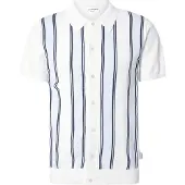 Lindbergh Knitted Polo Cardigan - White - S