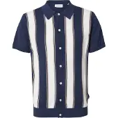 Lindbergh Knitted Polo Cardigan - Navy - S