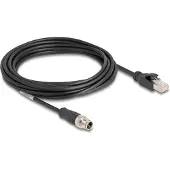DeLOCK 80868, 5 m, Cat5e, S/FTP (S-STP), M12, RJ-45, Musta