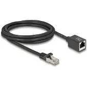 DeLOCK 90309, 2 m, Cat6a, S/FTP (S-STP), RJ-45, RJ-45, Musta