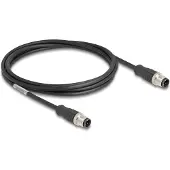 DeLOCK 80848, 2 m, Cat5e, S/FTP (S-STP), M12, M12, Musta