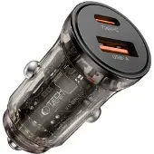 TechProtection CC03 autolaturi 2-port 75W - Musta