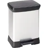 Curver Deco Bins Deco, 28 L, Suorakulmainen, Muovi, Musta, Harmaa, Muovi, Poljin