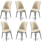 Atelier Del Sofa 6 tuolin setti Dexa, beige/musta