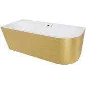 Besco Kylpyamme Zoya Glam Gold, 170 x 80 cm, vasemmanpuoleinen, kromisifonilla