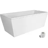 Besco Kylpyamme Vera, 180 x 80 cm, valkoisella klik-klakilla